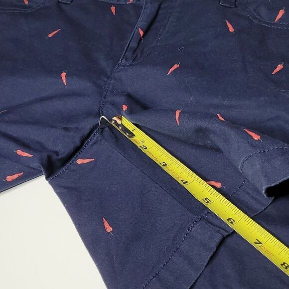 6 BASS CHILI PEPPERS TABASCO WOMEN'S red hot navy blue Mexico SHORTS MEDIUM - Picture 3 of 8